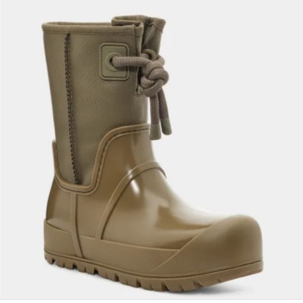UGG Raincloud Lace up olive green‎ rainboots size 10 brand new